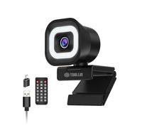 TOALLIN 4K Webcam with Ring Light, Remote Control, PDAF Auto-Focus, 1/2.5" Sensor & 12MP, Built-in Dual Mics, 5X Digital Zoom and Image Mirroring, Web Camera for Live-Streaming/Meeting/Video Calls