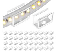 Toaluea 100PCS LED Neon Strip Light Clips 6x12mm, LED Light Strip Mounting Brackets Waterproof, LED Strip Clips Plastic Clear for DIY Neon Rope Light Fixing