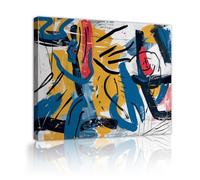TOANGWALL Abstract Expressionism Canvas Wall Art Contemporary Style Mural Urban Vibe Colorful Brush Strokes Picture Artwork Prints for Study Room Decor 85x100cm