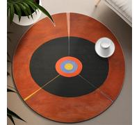 TOANGWALL Abstract Geometry Round Rug the Swan Series, 100cm No. 1 Print Non Slip Low Pile Foldable Non Shedding Throw Circle Carpet for Deck Patio