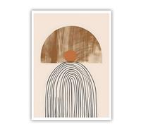 TOANGWALL Boho Abstract Minimalist Geometric Canvas Wall Art Line Sun Print Neutral Modern Artwork Mural Poster Painting for Living Room Home Decor 40x60cm Frameless