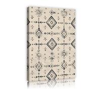 TOANGWALL Boho Canvas Wall Art Traditional Ethnic Pattern Textured Pictures Abstract Retro Country Illustration Artwork Print for Entryway Apartment Decor 50x75cm