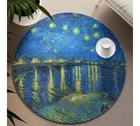 TOANGWALL Classic Round Rugs for Nursery Room Starry Night over the RhôNe Machine Washable Circle Carpet for Laundry Room Dining Room Floor Non Slip 60cm