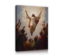 TOANGWALL Classical Art Canvas Wall Art Majestic Figure Rising into Sky Clouds Renaissance Inspired Oil Painting Mural for Living Room Home Decor 50x60cm