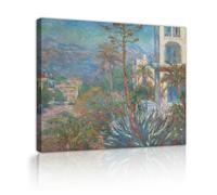 TOANGWALL Claude Monet Villas at Bordighera Framed Canvas Wall Art Waiting Room Impressionism Italian Riviera Mountain Museum Quality Reproduction for Hotel Decor 50x60cm