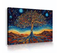 TOANGWALL Cosmic Canvas Wall Art the Mysterious Tree of Life Landscape Prints Poster Abstract Mural Pictures Painting for Dining Room Home Decor 70x100cm