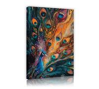 TOANGWALL Elegant Peacock Canvas Wall Art Aesthetic Animal Print Mural Tropical Wildlife Painting Picture for Living Room Bedroom Office Decor 50x75cm