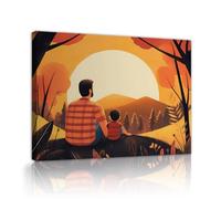 TOANGWALL Father's Day Canvas Wall Art Sunset Mountain Print Minimalist Sports Poster Modern Landscape Picture Office Hallway Contemporary Decor 40x50cm