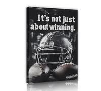 TOANGWALL Football Helmet Canvas Wall Art American Sports Poster Motivational Black and White Pictures Artwork Prints Mural for Bedroom Decor 70x100cm