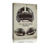 TOANGWALL Football Helmet Motivation Canvas Wall Art Sports Quotes Vintage Murals Motivational Posters Painting Artwork Prints for Game Room Decor 75x115cm