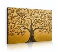 TOANGWALL Golden Swirl Poster Spreading Branches Painting Canvas Wall Art Swirl Bough Pictures Mythology Tree Artwork for Hallway Home Office Decor 70x100cm