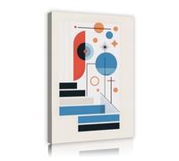 TOANGWALL Mid Century Geometric Abstract Canvas Wall Art Modern Retro Mural Simple Shapes Posters Prints for Living Room Home Study Room Decor 30x45cm Innerframe