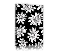 TOANGWALL Minimalist Black White Daisy Framed Canvas Wall Art Retro Floral Sketch Pattern Cute Botanical Picture Stretched Printed Poster for Bedroom Living Room Decor 30x45cm