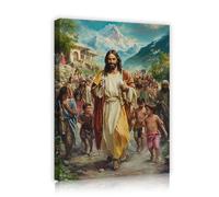 TOANGWALL Religious Posters Painting Classic Figure Leading Crowd in Nature Framed Wall Decor Mural Home Office Pictures Artwork Prints for Bedroom 40x50cm