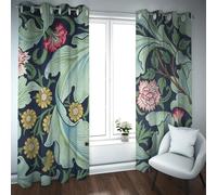 TOANGWALL William Morris Blackout Curtains for Living Room Bedroom Home Decor Plant Illustration Sage Tab Top Eyelet Nursery Window Drapes 2 Panels W46xL54in