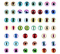 TOAOB 100 pcs 10mm Glass Dragon Eyes Cabochon Eyes Safety Eyes Dolls Eyes for Doll Making DIY Craft Plush Animals