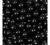 TOAOB 100 pcs Wooden Beads 14 mm Round Black Wooden Beads Crafts for DIY Decorations Jewellery Crafts Making