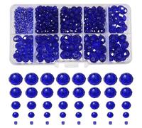 TOAOB 1000pcs Assorted Dark Blue Crystal Glass Beads Faceted Spacer Bead 2mm 4mm 6mm 8mm 10mm for Jewelry Making DIY Craft Project