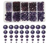 TOAOB 1000pcs Assorted Dark Purple Crystal Glass Beads Faceted Spacer Bead 2mm 4mm 6mm 8mm 10mm for Jewelry Making DIY Craft Project
