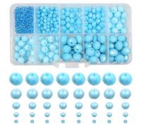 TOAOB 1000pcs Assorted Lake Blue Crystal Glass Beads Faceted Spacer Bead 2mm 4mm 6mm 8mm 10mm for Jewelry Making DIY Craft Project