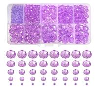 TOAOB 1000pcs Assorted Light Purple Crystal Glass Beads Faceted Spacer Bead 2mm 4mm 6mm 8mm 10mm for Jewelry Making DIY Craft Project