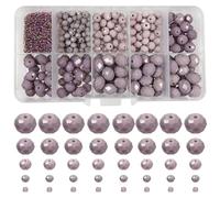 TOAOB 1000pcs Assorted Light Violet Crystal Glass Beads Faceted Spacer Bead 2mm 4mm 6mm 8mm 10mm for Jewelry Making DIY Craft Project