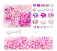 TOAOB 1000pcs Crystal Glass Beads Spacer Beads for Bracelets Necklace Earrings Jewellery Making Pink Series 4mm 6mm 8mm