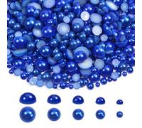 TOAOB 1000pcs Flat Back Pearls Round Half Flat Glossy Beads Mixed Sizes 4mm 6mm 8mm 10mm 12mm for Nail Art DIY Crafts Jewelry Decoration Wedding Dress Phone Case