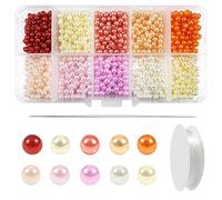 TOAOB 1000pcs Pearl Beads for Jewelry Making 10 Color 4mm Sew on ABS Resin Round Pearl Beads Imitation Dyed Faux Spacer for DIY Crafts Bracelets Necklaces Earrings Decoration