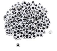TOAOB 100pcs Black White Wiggle Googly Eyes 10mm with Self Adhesive