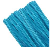TOAOB 100pcs Blue Pipe Cleaners for Craft 30cm Long Chenille Stem 6mm Thick Fuzzy Sticks Craft Supplies for DIY Flowers Projects Home Decorations