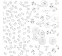TOAOB 100pcs Clear Earring Backs Mixed Shapes Security Rubber Earring Safety Backs Stoppers for DIY Craft Jewellery Making