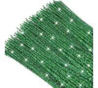 TOAOB 100pcs Glitter Pipe Cleaners Glitter Green 30cm Chenille Stems Craft Supplies Wire Bending Plush for Art and Craft Projects DIY Decorations