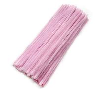 TOAOB 100pcs Glitter Pipe Cleaners Pink 30cm Chenille Stems Craft Supplies Wire Bending Plush for Art and Craft Projects DIY Decorations
