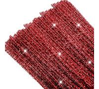 TOAOB 100pcs Glitter Red Pipe Cleaners 30cm 6mm Long Chenille Stem