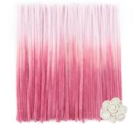 TOAOB 100pcs Gradient Pink Pipe Cleaners 30cm Long Chenille Stems Craft Supplies with Finger Covers 6mm Thick Fuzzy Sticks for Flowers Art and Crafts Projects DIY Decorations