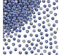 TOAOB 100pcs Natural Stone Beads 4mm Blue Dot Stone Beads Round Gemstone Loose Spacer Crystal for Jewellery Making Necklace Bracelet Earrings