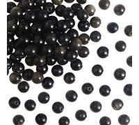 TOAOB 100pcs Natural Stone Beads 6mm Golden Obsidian Stone Beads Round Gemstone Loose Spacer Crystal for Jewellery Making Necklace Bracelet Earrings