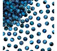 TOAOB 100pcs Natural Stone Beads 6mm Lake Blue Tiger Eyes Stone Beads Round Gemstone Loose Spacer Crystal for Jewellery Making Necklace Bracelet Earrings