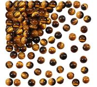 TOAOB 100pcs Natural Stone Beads 8mm Yellow Tiger Eye Stone Beads