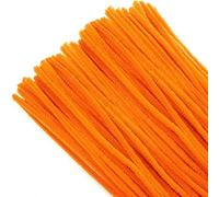 TOAOB 100pcs Orange Pipe Cleaners for Craft 30cm Long Chenille Stem 6mm Thick Fuzzy Sticks Craft Supplies for DIY Flowers Projects Home Decorations