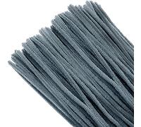 TOAOB 100pcs Pipe Cleaners Grey Chenille Stems Craft Supplies Wire Bending Plush for Art and Craft Projects DIY Decorations