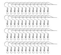 TOAOB 100pcs Silver Earring Hooks Stainless Steel French Ear Wires Fish Hooks for Jewellery Making DIY Earring Jewelry Findings