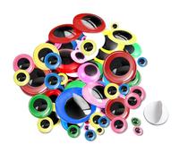 TOAOB 100pcs Wiggle Googly Eyes 6mm to 35mm with Mixed Colours