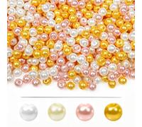 TOAOB 1050pcs Glass Pearl Beads Colored 4mm Round Imitation Pearls | Loose Sew on Beads, Fake Pearls with Hole, Jewelry Making, Bracelets Necklaces Hairs Crafts Decoration, Vase Filler