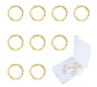 TOAOB 10pcs Gold Open Jump Rings 6mm O Rings Connector 925 Sterling Silver for DIY Craft Necklaces Bracelet Pendant Keychains Jewelry Making
