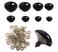 TOAOB 114pcs Black Safety Noses for Amigurumis Plastic Doll Noses with Washers 9mm to 29mm for Stuffed Crochet Animals Craft Puppet Plush Accessories