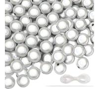 TOAOB 12 mm Acrylic Reflective Beads, White, Pack of 120 Wonder Beads, Lllusion Beads for Bracelets, Necklaces, Jewellery Making, Pretty Under Light