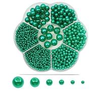TOAOB 1248pcs Pearl Beads Green Round Loose Imitation Pearls Acrylic Beads 3mm 4mm 5mm 6mm 8mm 10mm for Craft Decoration Jewellery Making
