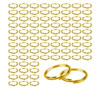 TOAOB 150pcs Double Ring Metal Open Split Jump Ring Connector Chain Links 10 mm Gold for Keys, Necklaces, Bracelets, Earrings, Jewellery Making